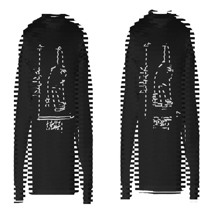 ウサギまたはアヒル 目の錯覚 長袖Tシャツ