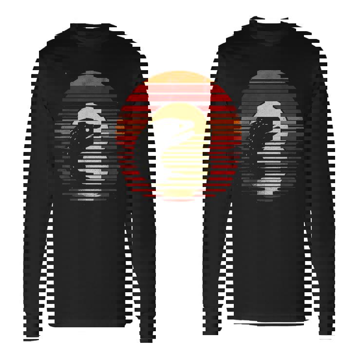 ウツボ サンセット レトロスタイル サファリ ヴィンテージ 70年代 釣り 長袖Tシャツ