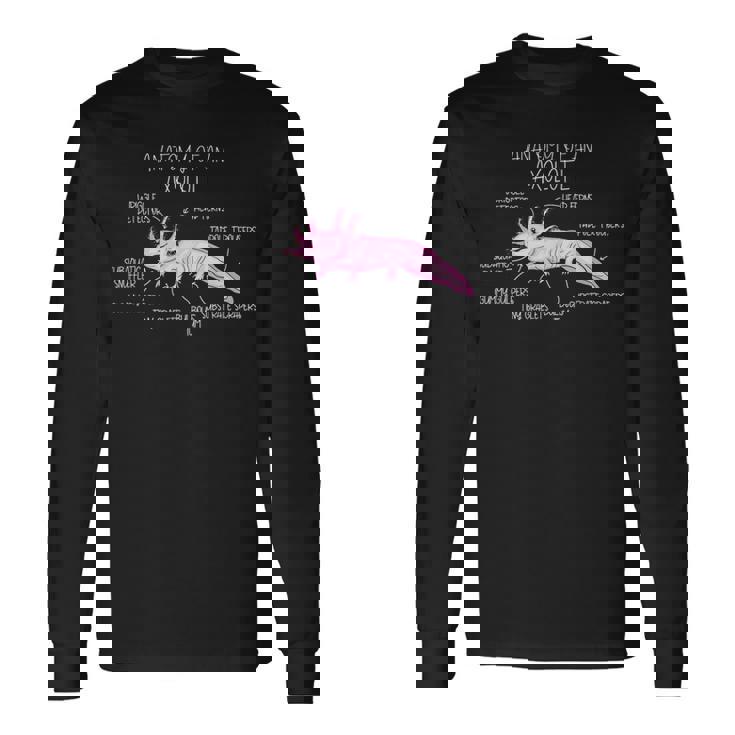 ウーパールートル メキシコミズサンショウウオ ウーパールーパーの解剖学 長袖Tシャツ