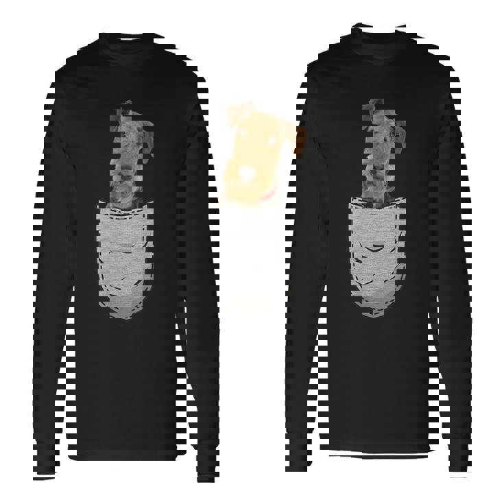 エアデールテリアウォーターサイドビングリーチェストポケットポケット 長袖Tシャツ