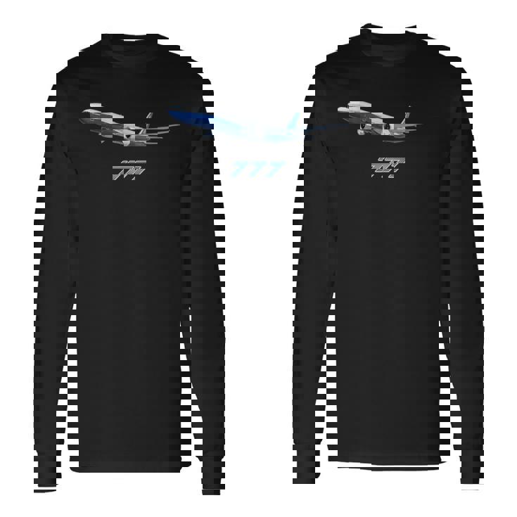 エアラインジェット777飛行機旅客機ジャンボジェット 長袖Tシャツ