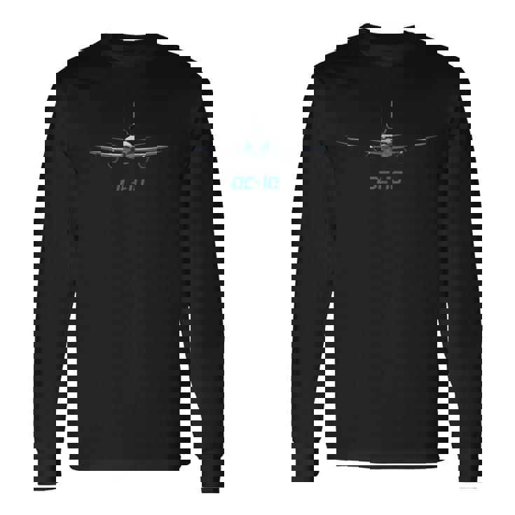 エアラインジェットdc-10飛行機ワイドボディ旅客機 長袖Tシャツ