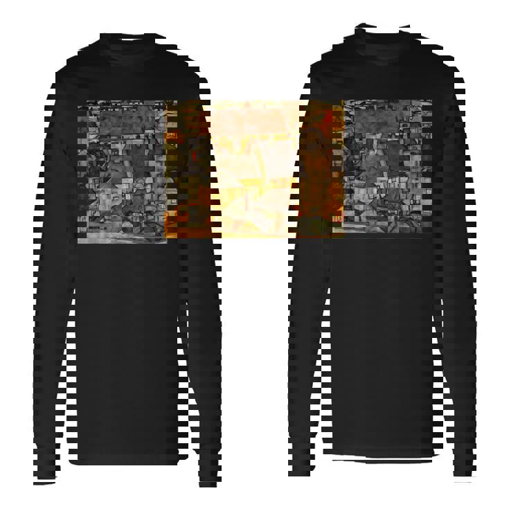 エゴン・シーレ作 イエロー・シティ 1914 長袖Tシャツ