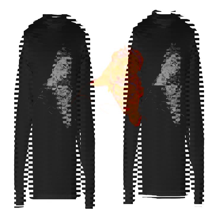 エゴン・シーレ作「ダブル・セルフ・ポートレート」1915 長袖Tシャツ