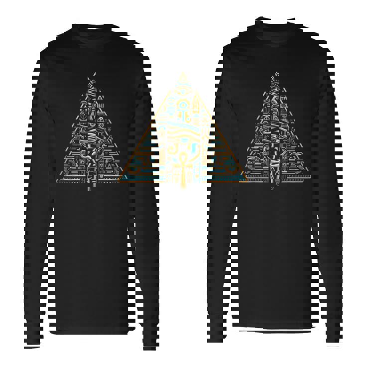 エジプト スフィンクス ファラオ 古代エジプト ピラミッド 象形文字 長袖Tシャツ