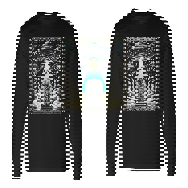 エジプトufoと柱のスターゲート Egypt Ufo Openingtargate 長袖Tシャツ