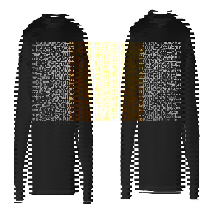 エジプトヒエログリフ ファラオ語 古代エジプト 長袖Tシャツ