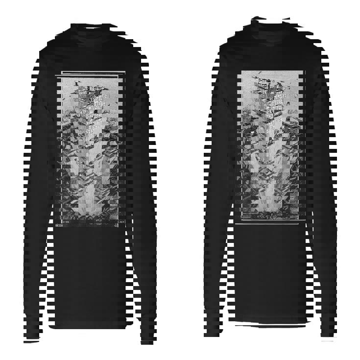 エッシャーのバベルの塔 長袖Tシャツ