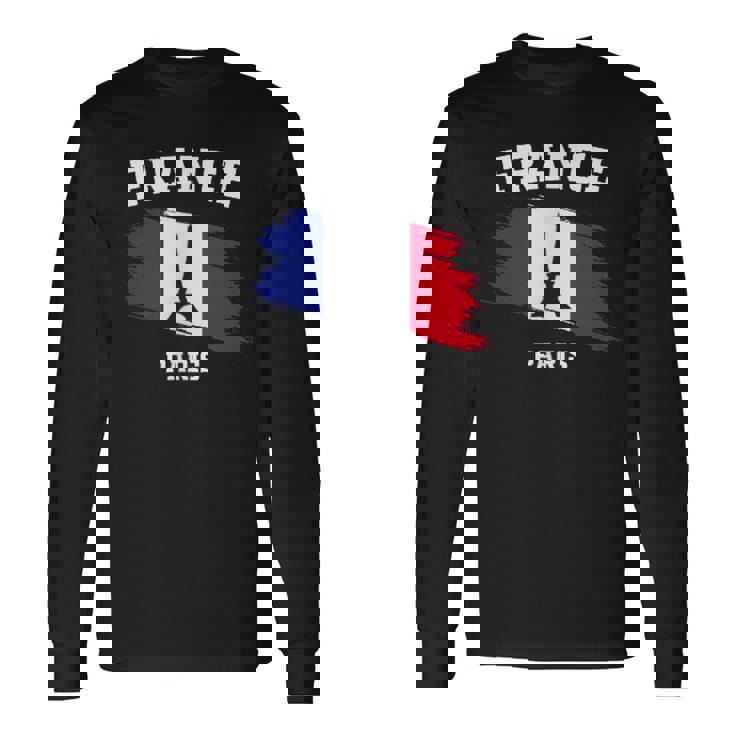 エッフェル塔 パリ フランス フランス 国旗 バケーション パリ 長袖Tシャツ