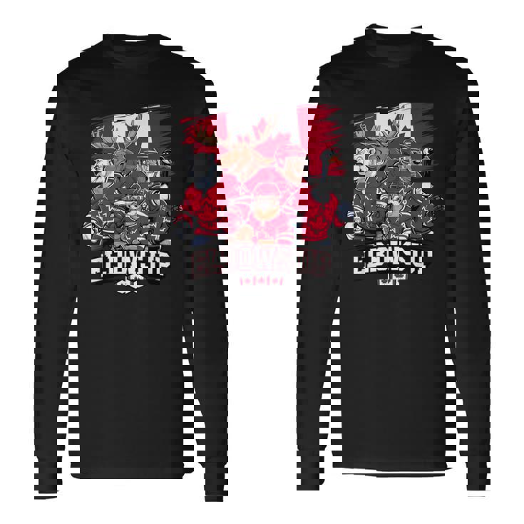 エルボーアップ カナダ カナディアン ビーバー ヘラジカ ホッケーチーム メープルリーフ 長袖Tシャツ ギフトのアイデア