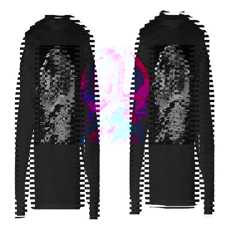 エレガントな芸者 日本の美デザインへのオマージュ 長袖Tシャツ