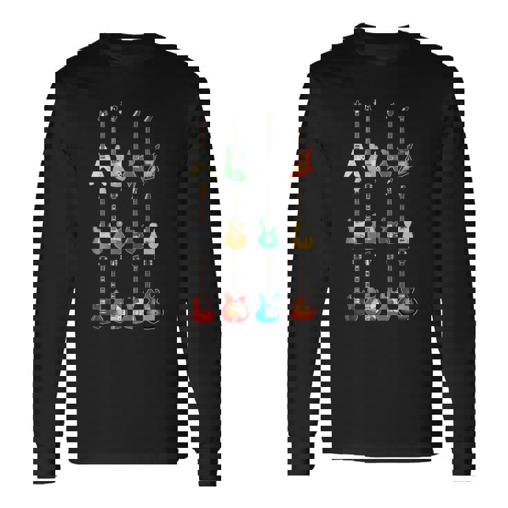 エレキギターデザイン-ヴィンテージギターコレクション 長袖Tシャツ