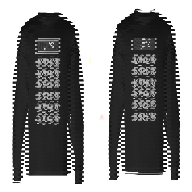 エレベーターボタン ファニーエレベーター 長袖Tシャツ