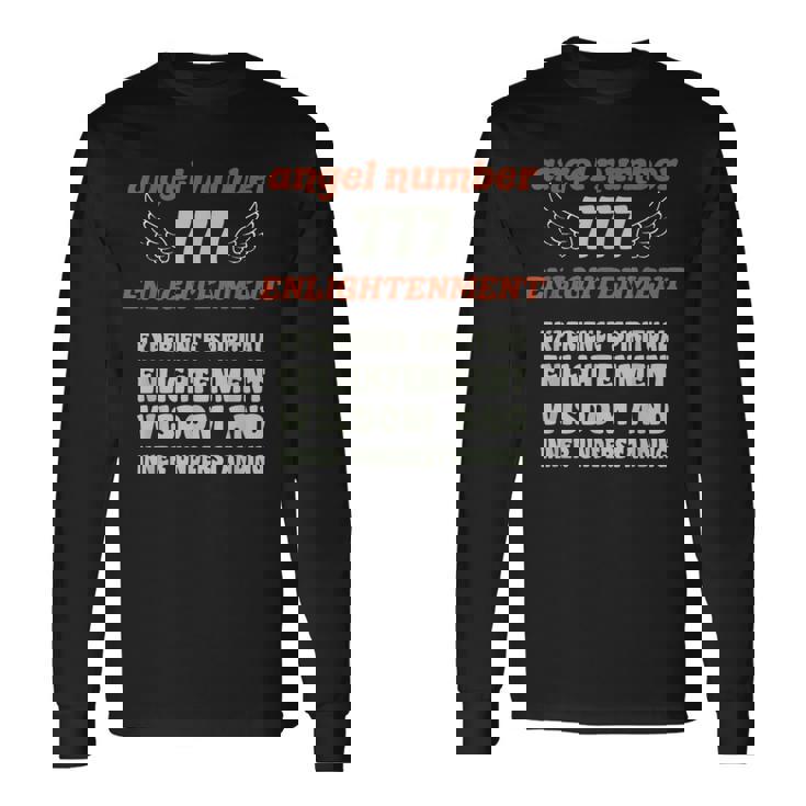 エンジェルナンバー777エンライトメント数秘術パーソナルナンバー777 長袖Tシャツ