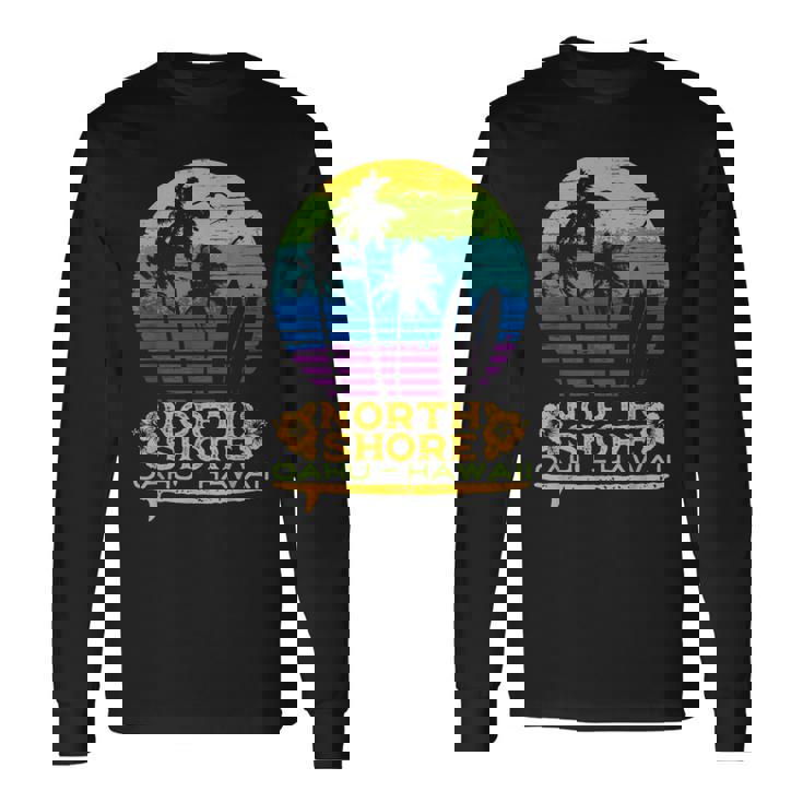 オアフ島ノースショア ハワイお土産サーフィンスタイル 長袖Tシャツ