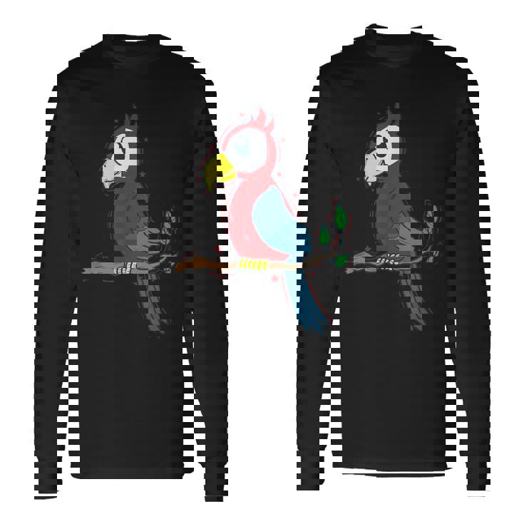 オウム エキゾチック トロピカル 動物 長袖Tシャツ