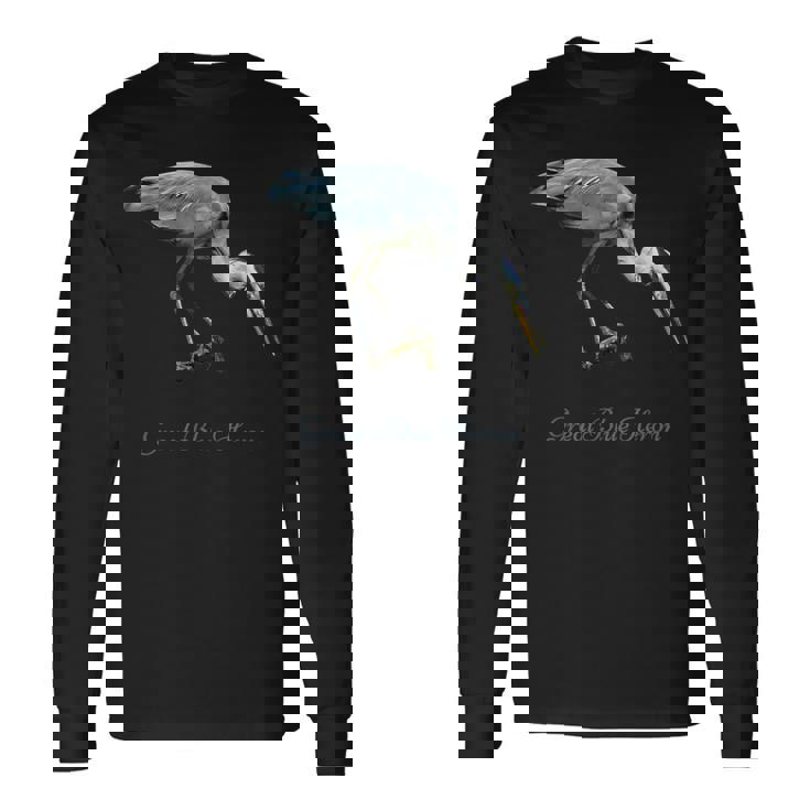 オオアオサギ 鳥類学 長袖Tシャツ