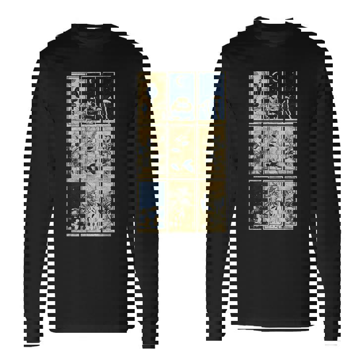 オカルト精神活性植物サイケデリックゴシック薬タロット 長袖Tシャツ