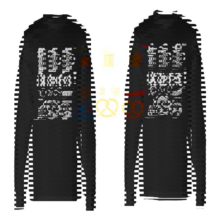 オクトーバーフェストをモチーフにしたビールジョッキ、ヴィースンのプレッツェル 長袖Tシャツ ギフトのアイデア