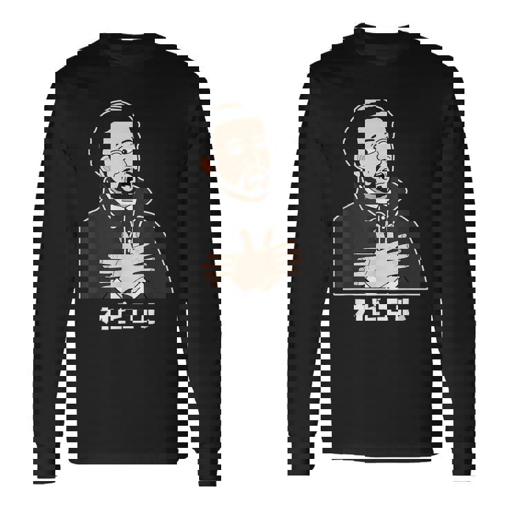 オビエル おもしろ ユーモア 歴史 ジョーク 恐怖 日本史 宣教師 怯える オビエル 長袖Tシャツ