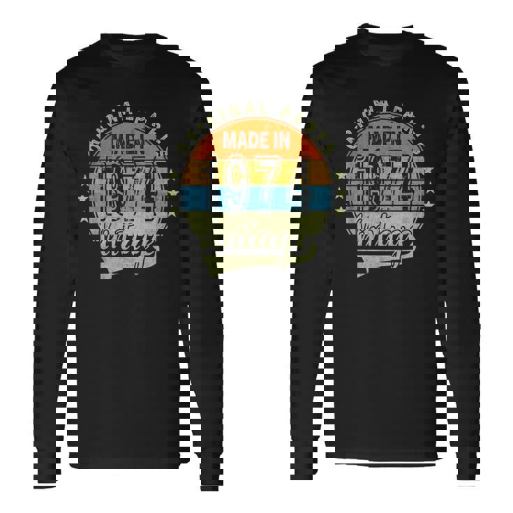 オリジナルパーツ 1974年生まれ ヴィンテージ 50歳 誕生日 レトロ 長袖Tシャツ