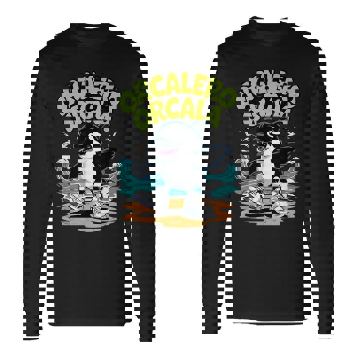 オルカレロ オルカラ イタリアンシャチ ブレイン ミーム 長袖Tシャツ