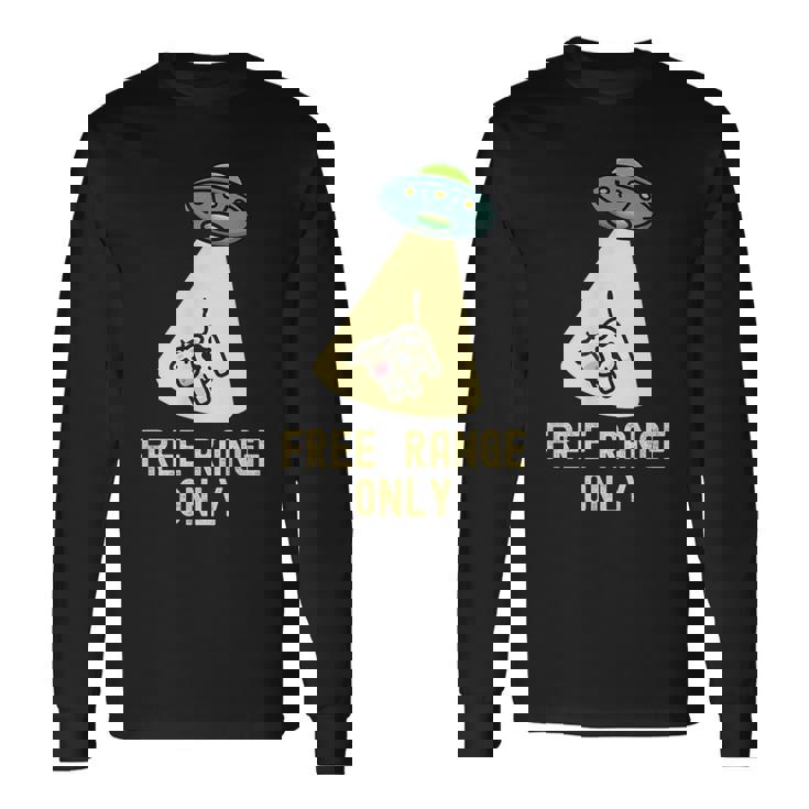 オーガニックフード 面白い Ufo エイリアン 誘拐牛 長袖Tシャツ