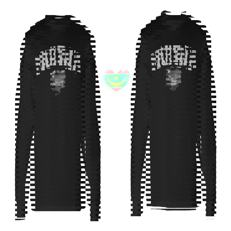 オーク フラッグ ハート オブ モーリタニア エンブレム National Pride & Unity 長袖Tシャツ ギフトのアイデア