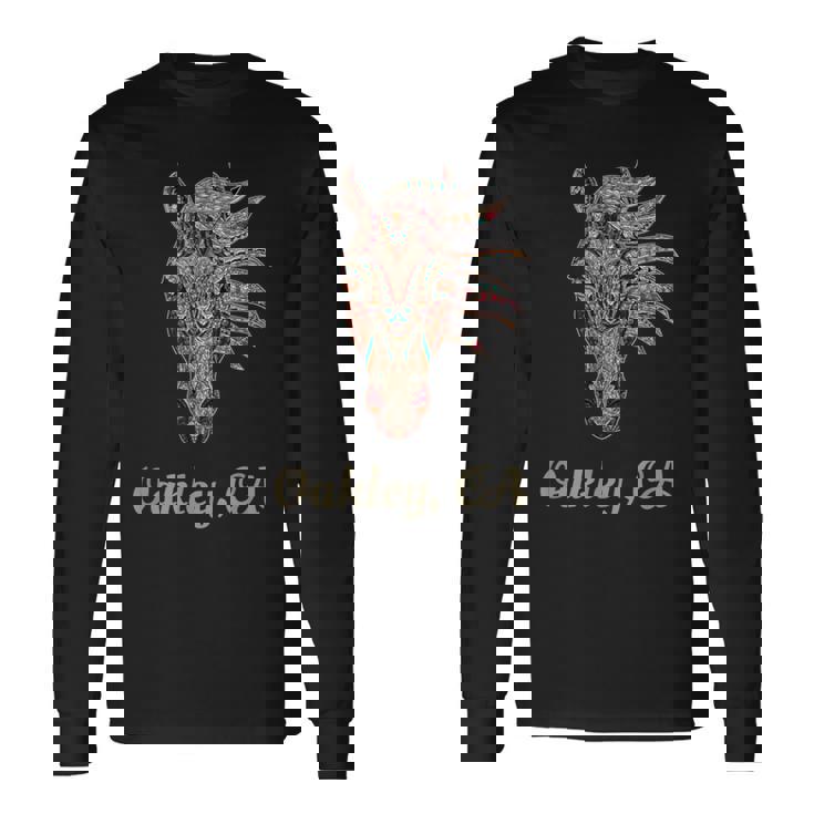 オークリー、カリフォルニア幾何学 トライバルカントリーアート 長袖Tシャツ