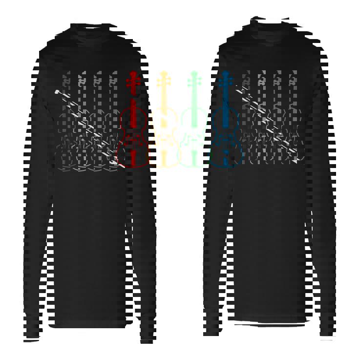 オーケストラ ヴァイオリン 奏者 音楽 ヴィンテージ 楽器 バイオリン 長袖Tシャツ