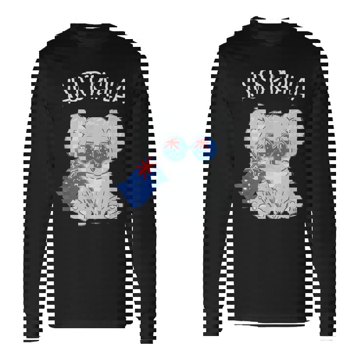 オーストラリアの国旗がかわいいコアラ 長袖Tシャツ