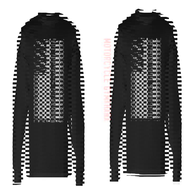 オートバイ ジムカーナ アメリカ国旗 7月4日 長袖Tシャツ