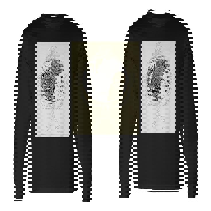 オーブリー・ビアズリー作「ミニッツのピエロ」1897 長袖Tシャツ