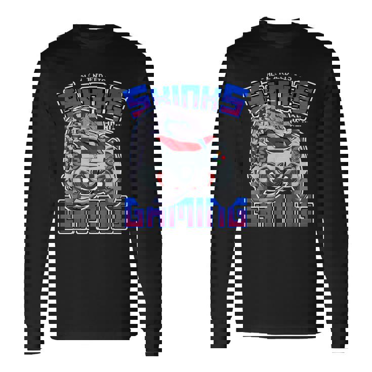 オール・アイ・ニード・イズ・アオジタトカゲとゲーム・ビデオゲーム・爬虫類 長袖Tシャツ