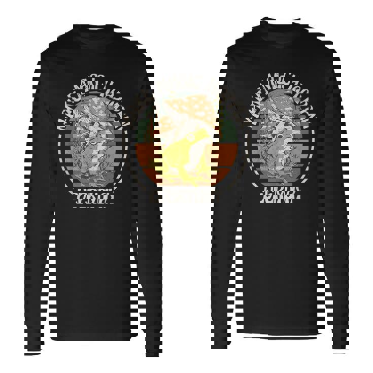 カエルとキノコ 毎日魔法を起こしましょう。 長袖Tシャツ