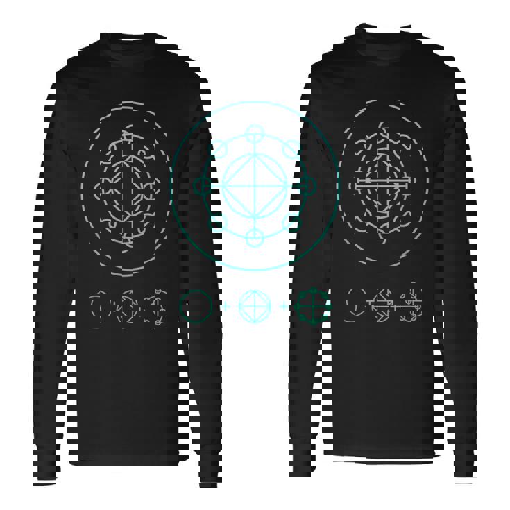 カタカムナウタヒ 三種の神器（ヤタノカガミ 八咫鏡、剣、勾玉） 神代文字 長袖Tシャツ