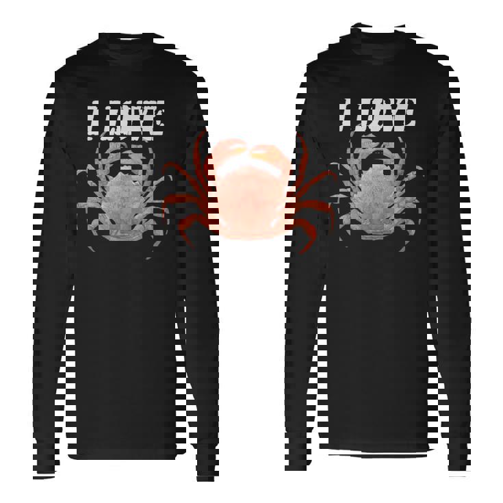 カニが大好き 美味しいカニ 長袖Tシャツ