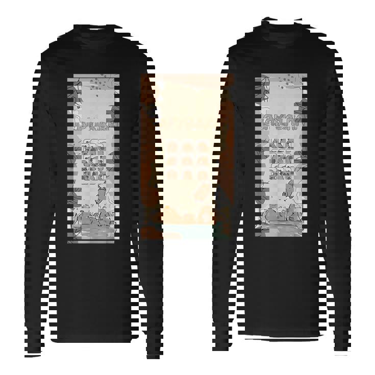 カピバラ カピバラ かわいい トロピカル 夏 長袖Tシャツ