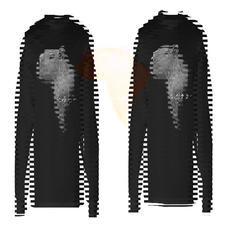 カピバラ グラフィック アート カピバラ Ro Ro Ro歯動物 アニマル ラバー 長袖Tシャツ