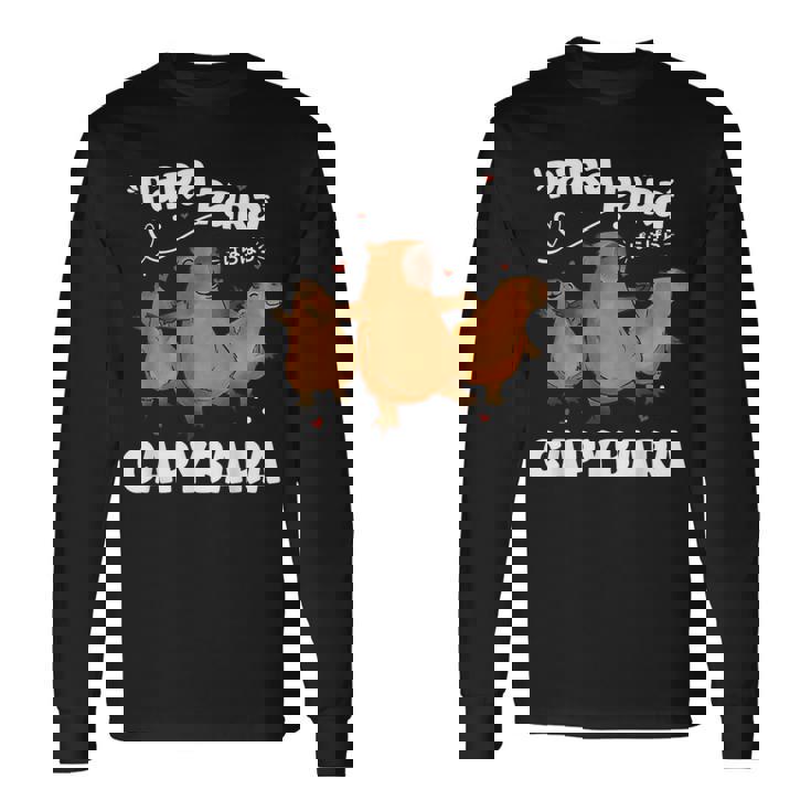 カピバラ好きファニーパラパラカピバラ 長袖Tシャツ