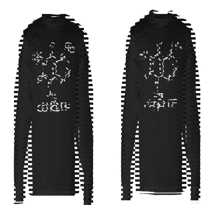カフェイン分子 コーヒー カフェイン 化学構造 フォーミュラ ギフト 長袖Tシャツ