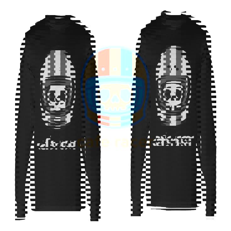 カフェレーサー トレンディ シンプル ヘルメット デザイン バイク 長袖Tシャツ