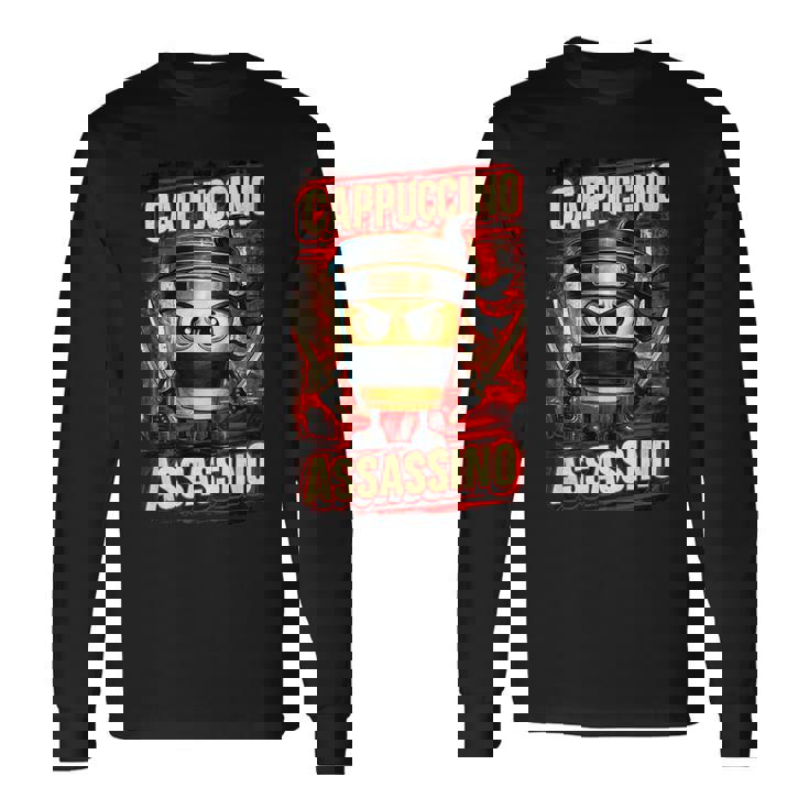 カプチーノ アサシーノ イタリアン ブレイン ミーム 日本語 忍者 長袖Tシャツ