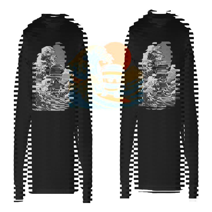 カプチーノ アサシーノ 和波 アート 忍者 コーヒー好き 長袖Tシャツ ギフトのアイデア