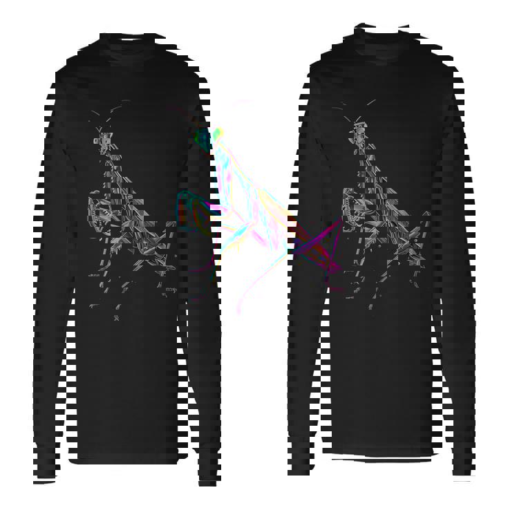 カマキリ カラフル 虫 昆虫 昆虫学 昆虫学者 長袖Tシャツ