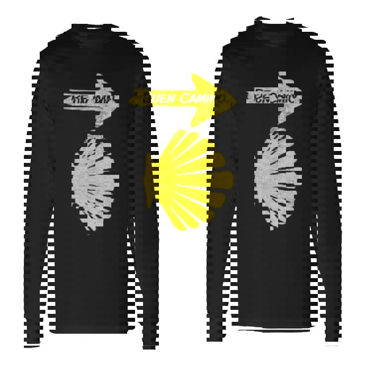 カミーノデサンティアゴの巡礼のシンボル、ブエンカミノシェル 長袖Tシャツ