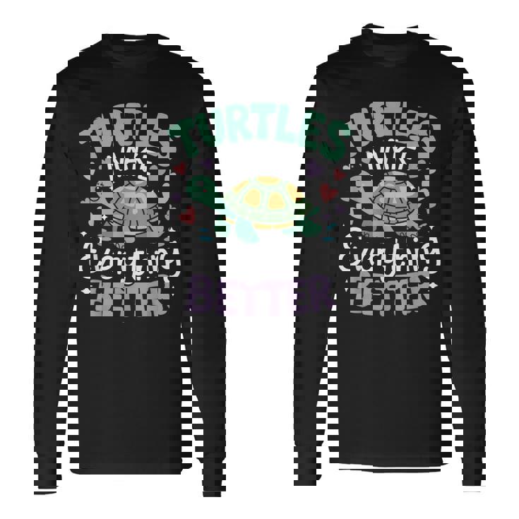 カメがすべてを良くするかわいい陸亀 長袖Tシャツ