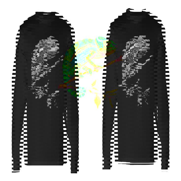 カメレオン トカゲ 爬虫類 カメレオン イグアナ トカゲ カメレオン 長袖Tシャツ