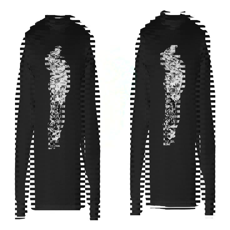 カメレオン 爬虫類 モチーフ カラフル テラリウム カメレオン 長袖Tシャツ