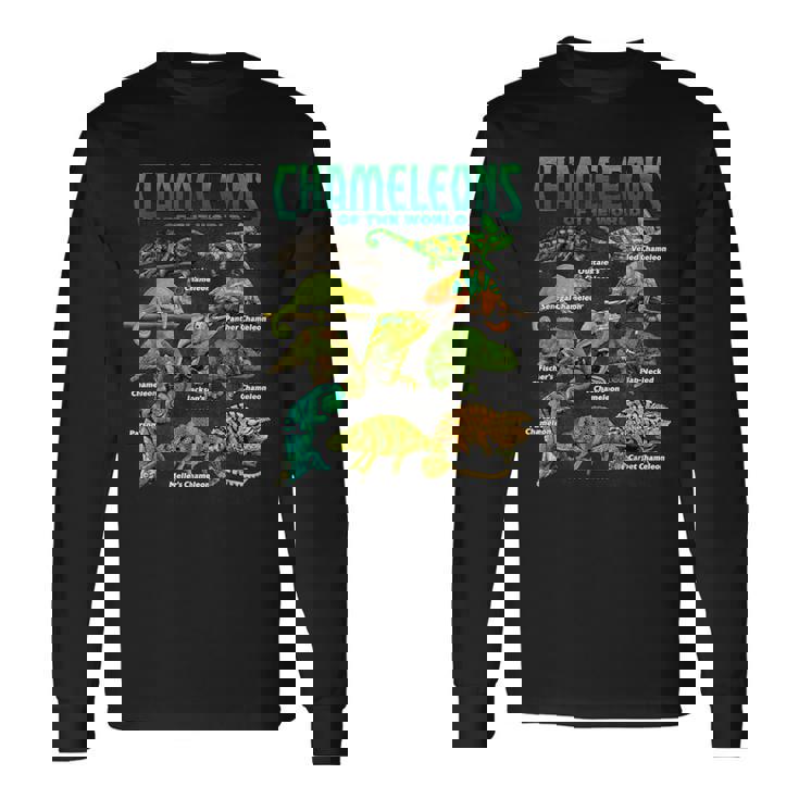 カメレオンズ・オブ・ザ・ワールド 知育爬虫類 トカゲ好き 長袖Tシャツ
